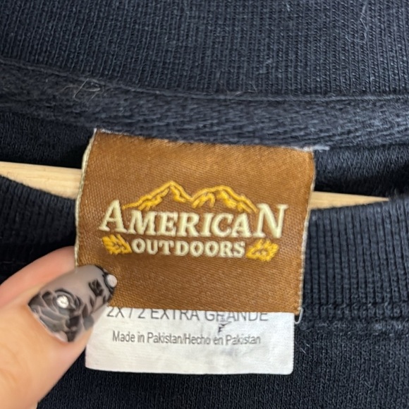 Vintage 90s Timber Wolf Wildlife Black Sweatshirt 2XLarge Graphic Wolf Pullover - Picture 4 of 9